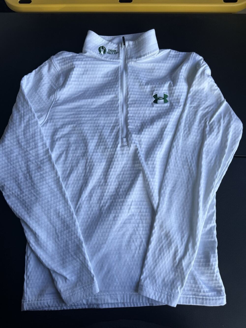 Under Armour Sweatshirt Mens L White UA Storm 1 Quarter 1/4 Zip Deer Valley Golf